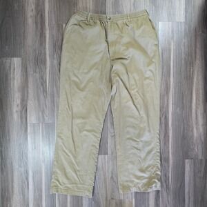 Haband Ice House Flannel Lined Slacks Khaki Tan Plaid Lining Mens 36L 1412